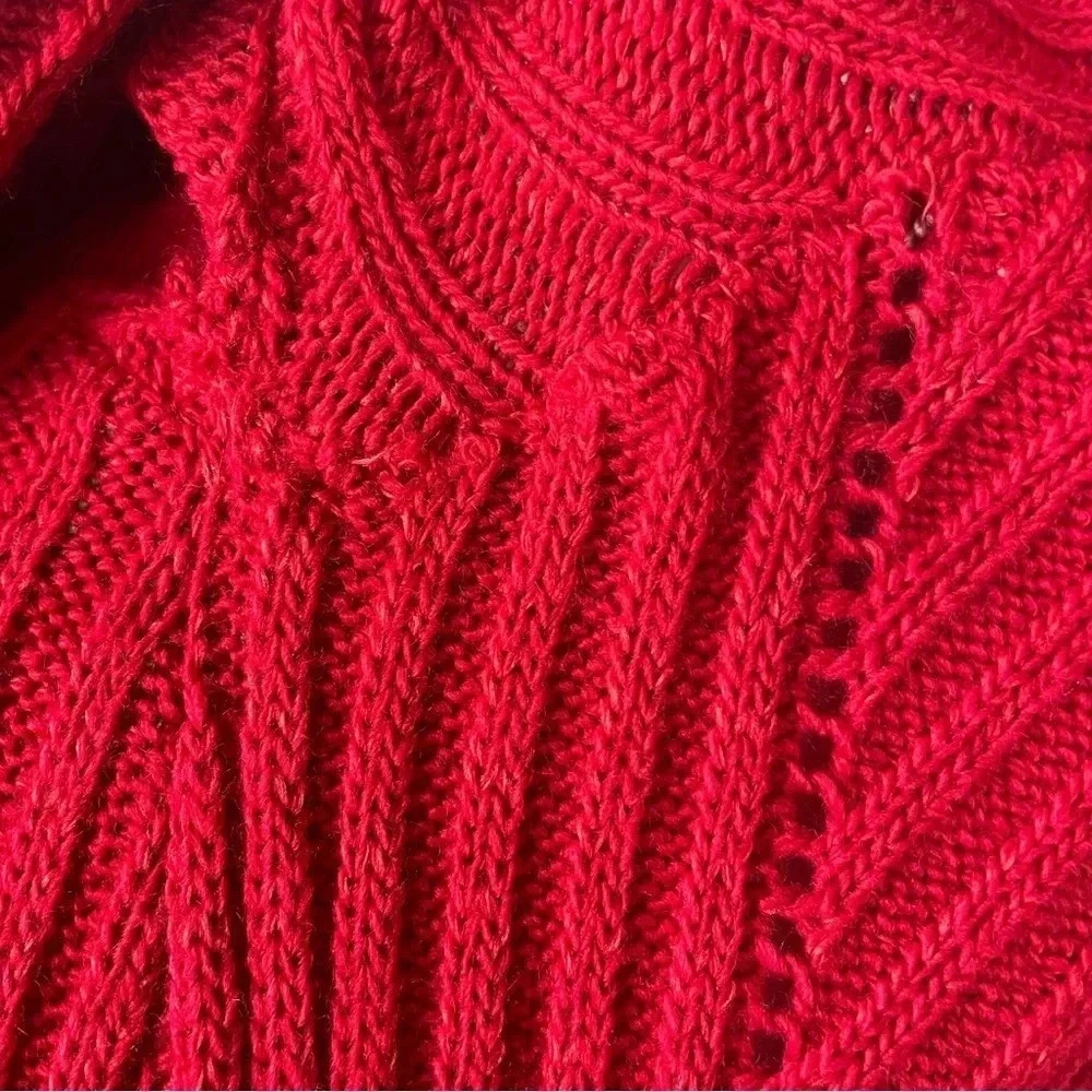 Style One Ribbed Eyelet Sweater - Picture 8 of 9
